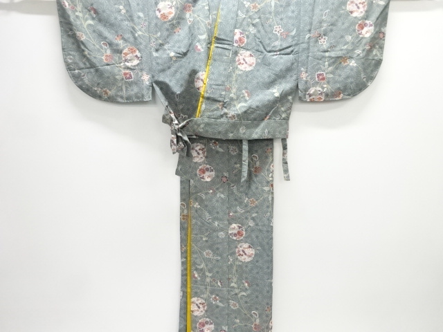 JAPANESE KIMONO / UNUSED KOMON / 2 PIECE / SNOWFLAKE & FLOWER
